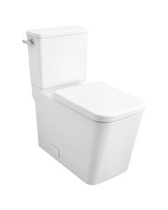 Grohe 39662000 Eurocube Two-Piece Right Height Elongated Toilet with Seat, Left-Hand Trip Leaver in Alpine White