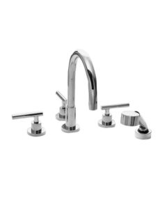 Newport Brass 3-997L/56 East Linear Roman Tub Faucet with Hand Shower in Flat Black 