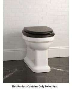 Devon & Devon 3IBSEBLROOT Wooden Toilet Seat in Black for Blues Toilet (Bowl Sold Separately)