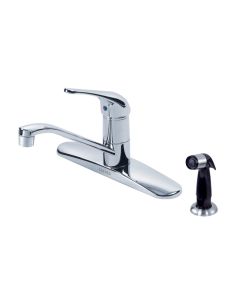Gerber G0040212 Maxwell® Deck Mounted 1.75/2.2 GPM 4-Hole Single-Handle Kitchen Faucet with Spray Aeration in Chrome