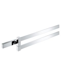 Grohe 40768000 Grohe Selection Cube Double Towel Bar, Starlight Chrome