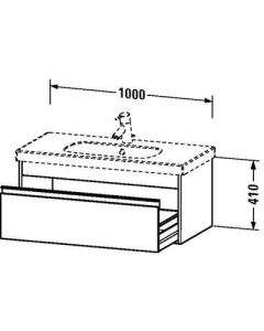 Duravit KT666804949 Ketho 39.38" L X 17.88" W X 16.13" H Wall-Mount Vanity Unit in Graphite