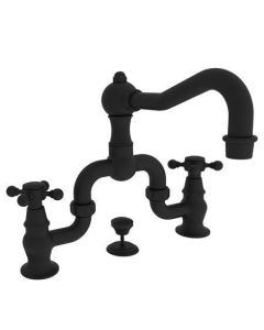 Newport Brass 930B/56 930B Chesterfield Double Handle Widespread Lavatory Faucet with Me, Flat Black