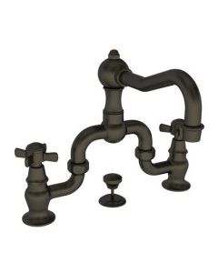 Newport Brass 1000B/07 1000B Fairfield Widespread Bathroom Bridge Faucet with Metal Cross, English Bronze