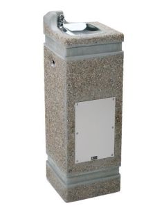 Haws 3121FR Vibra-Cast Reinforced Freeze-Resistant Square Concrete Pedestal Drinking Fountain with Exposed Aggregate Finish (Freeze-Resistant Valve Not Included)
