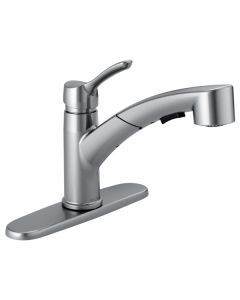 Delta 4140-AR-DST Collins Single Handle Pull-Out Kitchen Faucet In Arctic Stainless