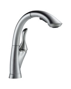 Delta 4153-AR-DST Linden Single Handle Pull-Out Kitchen Faucet In Arctic Stainless