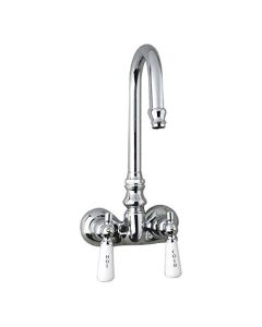 Barclay 4052-PL-CP Gooseneck Tub Filler with Porcelain Lever Handles