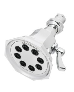 Speakman S-3019 Vintage Anystream High Pressure Adjustable 2.5 GPM Solid Brass Shower Head, Polished Chrome