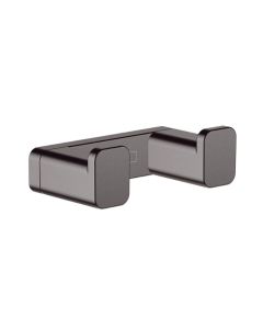 Hansgrohe 41755340 AddStoris Double Robe Hook in Brushed Black Chrome