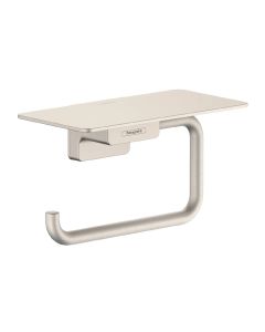 Hansgrohe 41772820 AddStoris 6" Width Wall Mounted Toilet Paper Holder with Shelf in Brushed Nickel