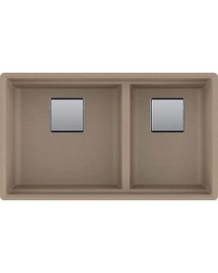Franke PKG160OYS Peak Granite Undermount Double Bowl Kitchen Sink, Oyster