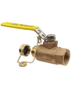 Conbraco 70103HC Bronze Ball Valve, Lever Handle, 1/2" NPT Female x 3/4" Hose