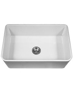Houzer PTG-4300 WH Platus Series Apron-Front Fireclay Single Bowl Kitchen Sink, 33", White