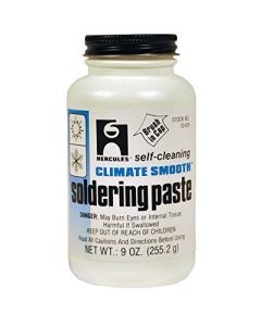 Oatey 10619 Hercules Climate Smooth Soldering Paste, Self Cleaning, Lead Free, With Screw Cap Brush #