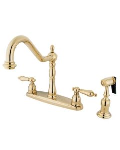 Kingston Brass KB1752ALBS Heritage 8-Inch Centerset Kitchen Faucet, Polished Brass