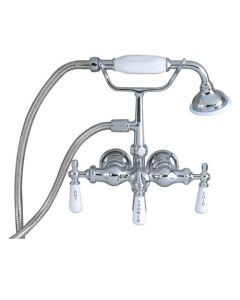 Barclay 4025-PL-CP Old Style Hand Shower and Tub Faucet, Wall Mounted, Polished Chrome