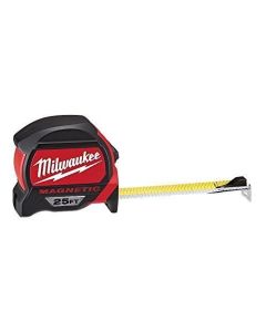 Milwaukee 48-22-7125 Magnetic Tape Measure, 25 ft, Red