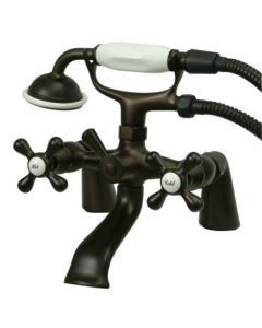 Kingston Brass KS267ORB Victoria 6-Inch Deck Mount Tub and Shower Faucet, Oil Rubbed Bronze