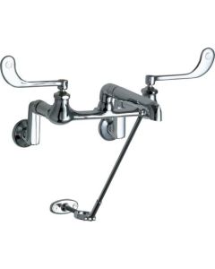 Chicago Faucets 814-CP Wall Mount Flushing Rim Sink Faucet, Chrome