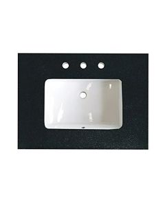 Fairmont Designs T3-S3022BA 30 1/2" Rectangular Granite Vanity Top with Backsplash in Black Absolute