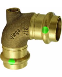 Viega 79635 ProPress Zero Lead Bronze Vent Tee with Female 1/2-Inch by 1/8-Inch by 1/2-Inch P x Female NPT x P
