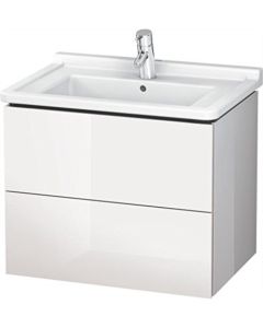 Duravit LC626408585 L-Cube 26.38" L X 18.5" W X 22" H Two Drawer Wall-Mount Vanity Unit in White