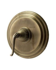 Newport Brass 4-1094BP/24S Alexandria Collection Single Handle Round Pressure Balanced Shower Trim Plate On, Satin Gold