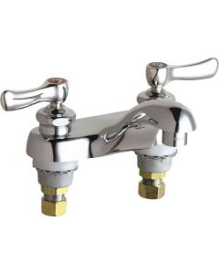 Chicago Faucets 802-VABCP Bathroom Faucet Rigid Spout, Chrome Plated, 2 Holes, Lever Handle
