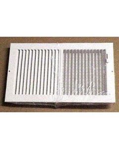 Hart & Cooley 043844 14" x 8" (Width x Height Wall Opening Size) Two-Way Steel Sidewall/Ceiling Register 682 Series in White