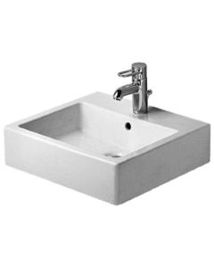 Duravit 04545000281 Vero 19-5/8" L X 18-1/2" W X 6-7/8" H Rectangular Ceramic Wall Mounted Bathroom Sink with Overflow in White