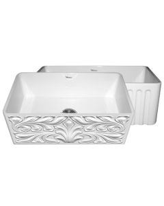Whitehaus WHFLGO3018-WHITE Collection Gothichaus Sink, White
