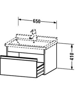 Duravit KT666304949 Ketho 25.63" L X 17.88" W X 16.13" H Wall-Mount Vanity Unit in Graphite