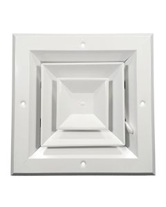 Hart & Cooley 050715 6" x 6" (Width x Height Wall Opening Size) Ceiling Diffuser A504MS Series in White