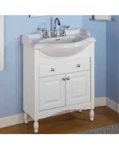 Empire W26W Windsor 26" Narrow Depth Bathroom Vanity Base Base Finish: White