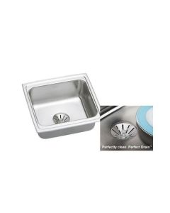 Elkay DLFR191810PD Lustertone Single Bowl Top Mount Stainless Steel Bar Sink with Perfect Drain