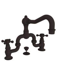 Newport Brass 930B/03W Chesterfield Double Handle Widespread Lavatory Faucet with Metal Cross Handles (, Weathered Brass