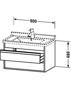 Duravit KT664404343 Ketho 31.5" L X 17.88" W X 18.88" H Wall-Mount Vanity Unit in Basalt