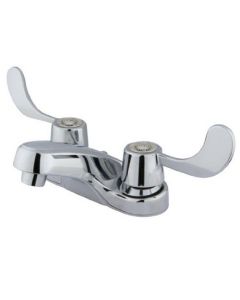 Kingston Brass KB181G Vista Twin Blade Handle 4-Inch Centerset Lavatory Faucet with Grid Strainer, Polished Chrome