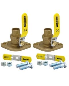 Webstone 51405 Sweat Isolator Ball Valve with Rotating Flange, 1-1/4" Size, Brass