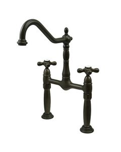 Kingston Brass KS1075AX Victorian Widespread Vessel Sink Faucet, 8-1/2-Inch, Oil Rubbed Bronze
