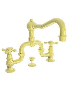 Newport Brass 930B/01 Chesterfield Double Handle Widespread Lavatory Faucet with Metal Cross Handles (, Forever Brass