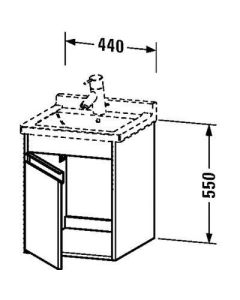 Duravit KT6662L1818 Ketho 17.38" L X 17.88" W X 21.63" H Wall-Mount Vanity Unit in White