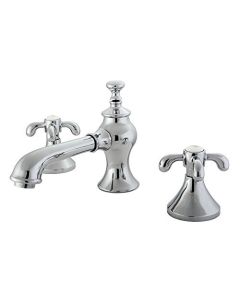 Kingston Brass KC7061TX Widespread Lavatory Faucet with Brass Pop-Up, 5-5/8 inch In Spout Reach, Polished Chrome
