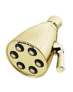 Speakman S-2252-PB Signature Icon Anystream High Pressure Adjustable 2.5 GPM Solid Brass Shower Head, Polished Brass
