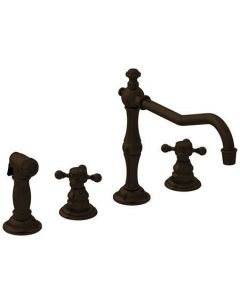 Newport Brass 943/07 943 Chesterfield Double Handle Widespread Kitchen Faucet with Side, English Bronze