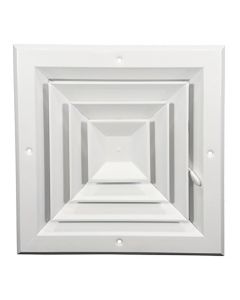 Hart & Cooley 050716 8" x 8" (Width x Height Wall Opening Size) Ceiling Diffuser A504MS Series in White