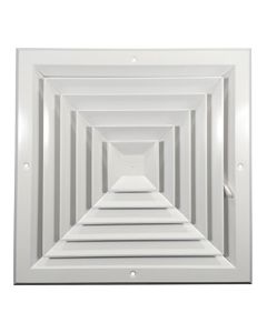 Hart & Cooley 050718 12" x 12" (Width x Height Wall Opening Size) Ceiling Diffuser A504MS Series in White