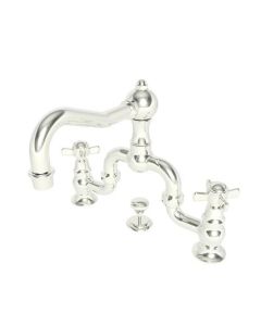 Newport Brass 1000B/15 1000B Fairfield Widespread Bathroom Bridge Faucet with Metal Cross, Polished Nickel