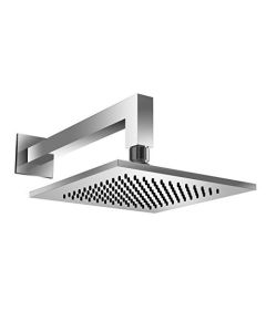 Isenberg HS1001WCP Solid Brass Shower Head/Rain Head with 12" Wall Mount Shower Arm, 8"